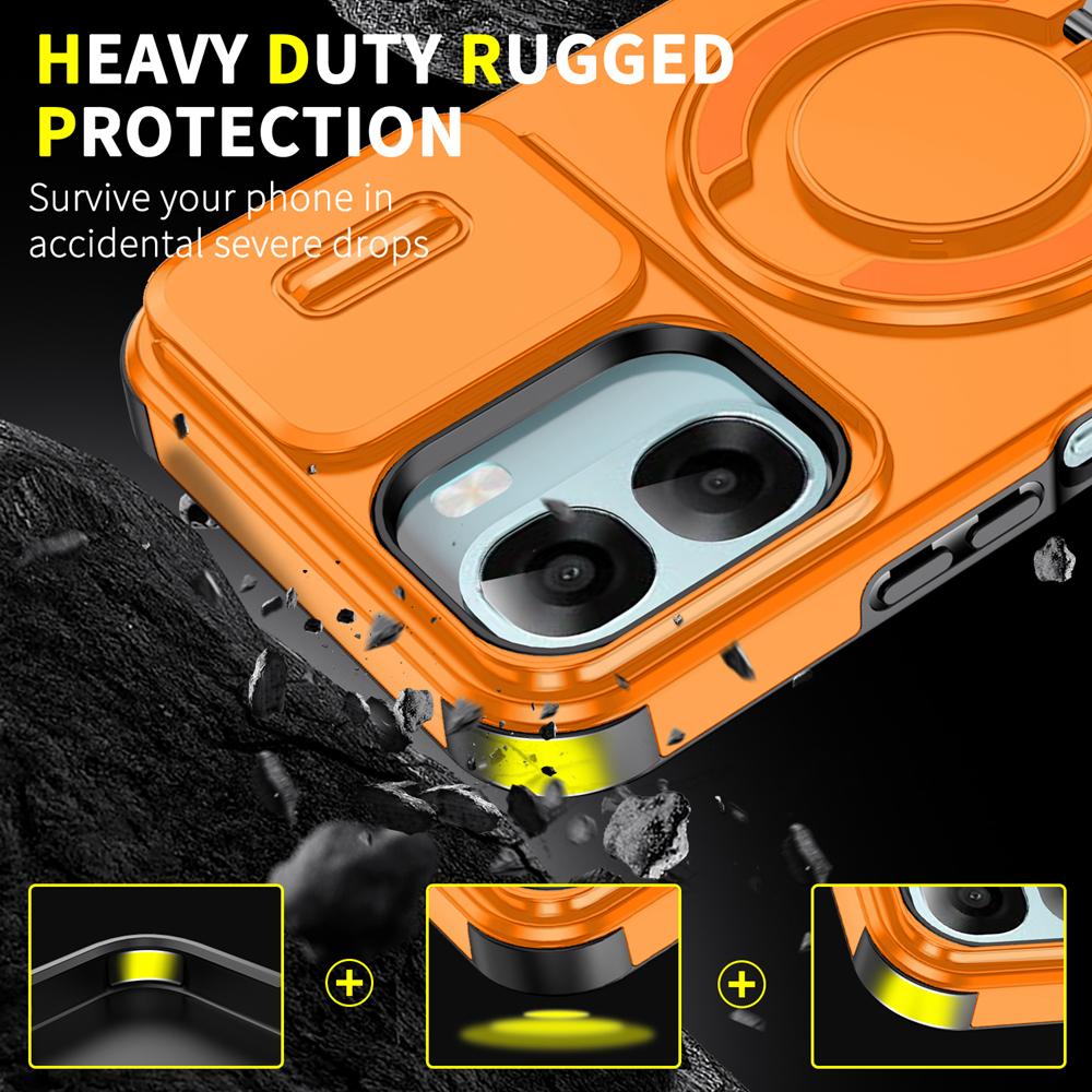 KEYSION 360° Rotating Ring Stand Phone Case for OPPO A6x 5G A6 A6t Pro A6s 5G Slide Camera Protection Magnetic Shockproof Cover