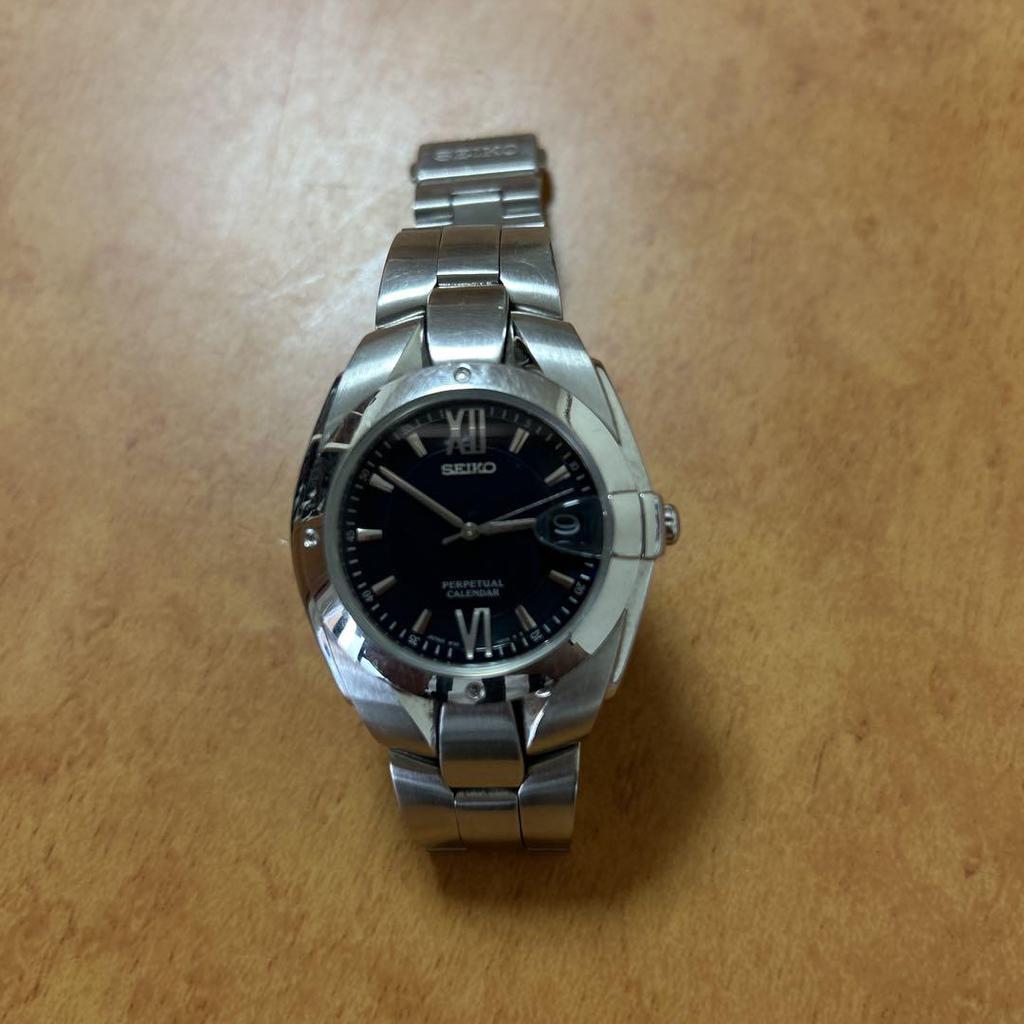 [USED] Seiko Black Stainless Steel Watch