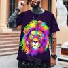Camiseta de tendencia urbana para hombres y mujeres, estilo hip hop, Harajuku, estampado de león, 100 % poliéster Leica, camiseta de alta calidad, camisetas de marca, tallas S a 5XL
