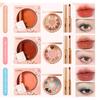MIRUOKOU Eyeshadow and Lipstick Cute Heart Pearlescent Eyeshadow Low Eyeshadow for Beginners Iceberg Set, Eyeshadow, 12-Color Palette, Waterproof,