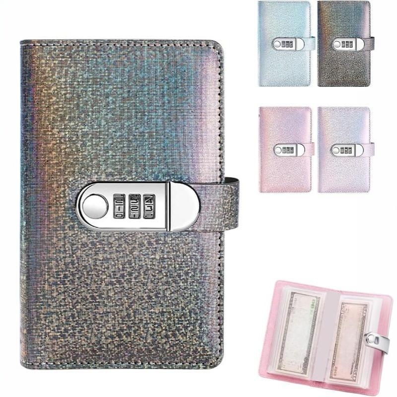 Salvadanaio con Lucchetto a Combinazione Luminoso; Contiene 100 Banconote; Adatto per Risparmiare Denaro; Realizzato in materiale PU.