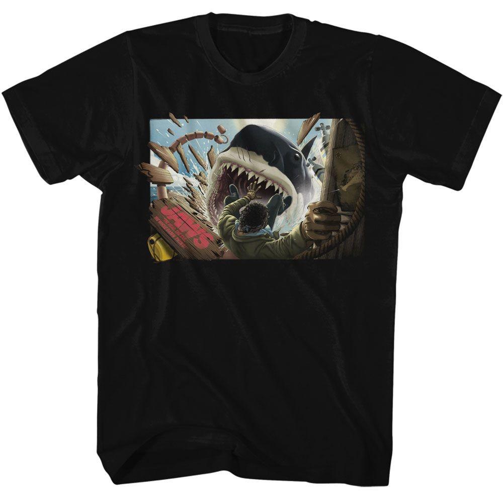 Jaws Man Falling In Shark Mouth Movie Shirt XXL