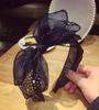 Women High End Headdress Shiny Crystals Bowknot Headbands Solid Ladies Elegant Mesh Hairbands Knot Teen Girls Bow Hair Band