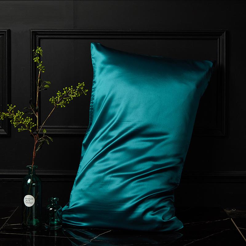 European Style Pure Mulberry Silk Double-Sided Pillowcase, Solid Color, Envelope Style, Beauty Pillowcase.