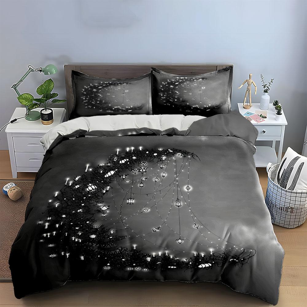 Moonlight Hanging Decorative Lights Soft Comfortable Duvet Cover Bedding Set Included 1*Duvet Cover & 2*Pillowcases, Gift