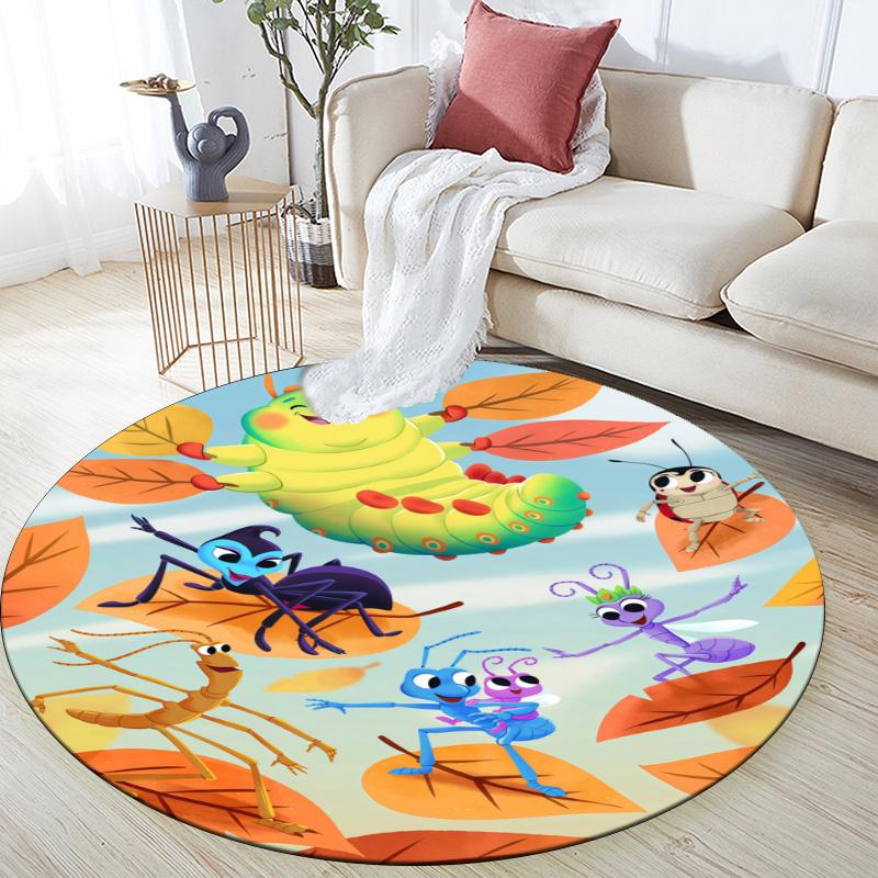 A Bug's Life pattern round rug,Carpet Rug for Living Room Bedroom Playroom ,Non-slip Floor Mat,Holiday Gifts and Birthday Gifts.