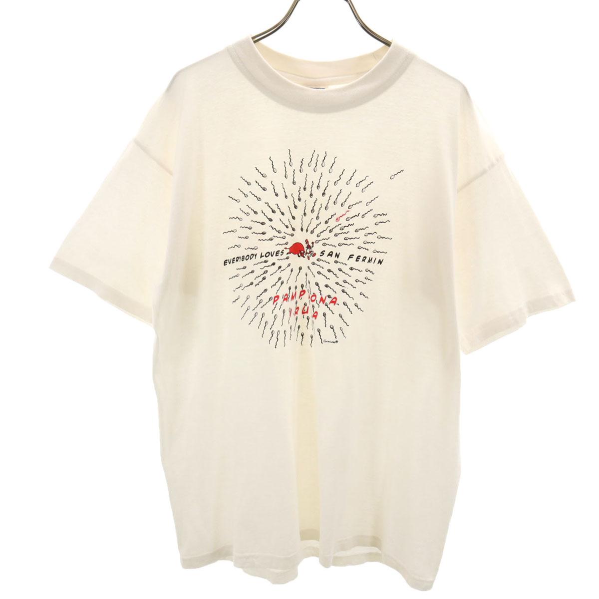 

90s San Fermin Festival Short sleeve Euro Print T-shirt M SAN FERMIN Kid s Used