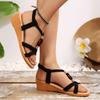 Fashion Summer Beach Casual Sandals for Women Bohemian Style Non Slip Wedge Sandals Woman Plus Size Lightweight Outdoor Sandalias Mujer