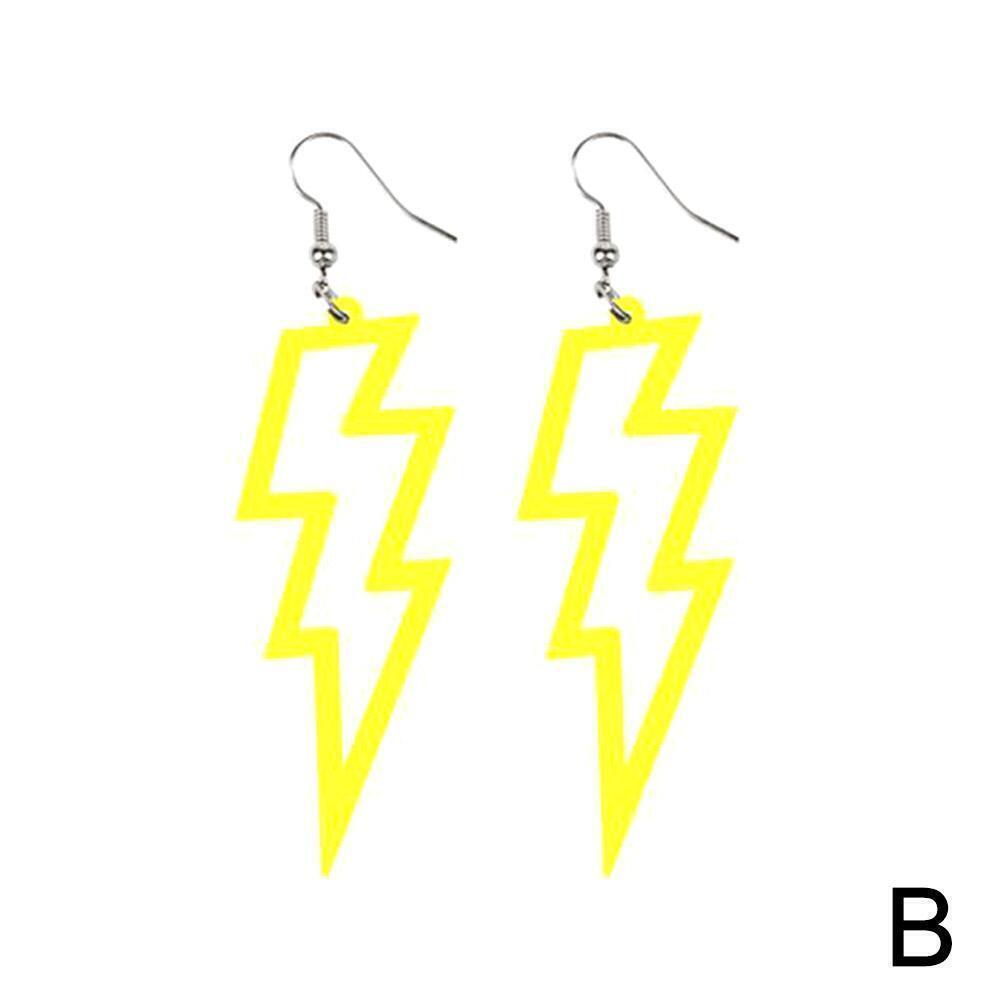 

НЕОНовые серьги-вспышки в стиле фанк-китч 80-90-х годов, панк-рок, болт, НОВЫЕ подарки, ретро, ​​N4K2 жёлтый