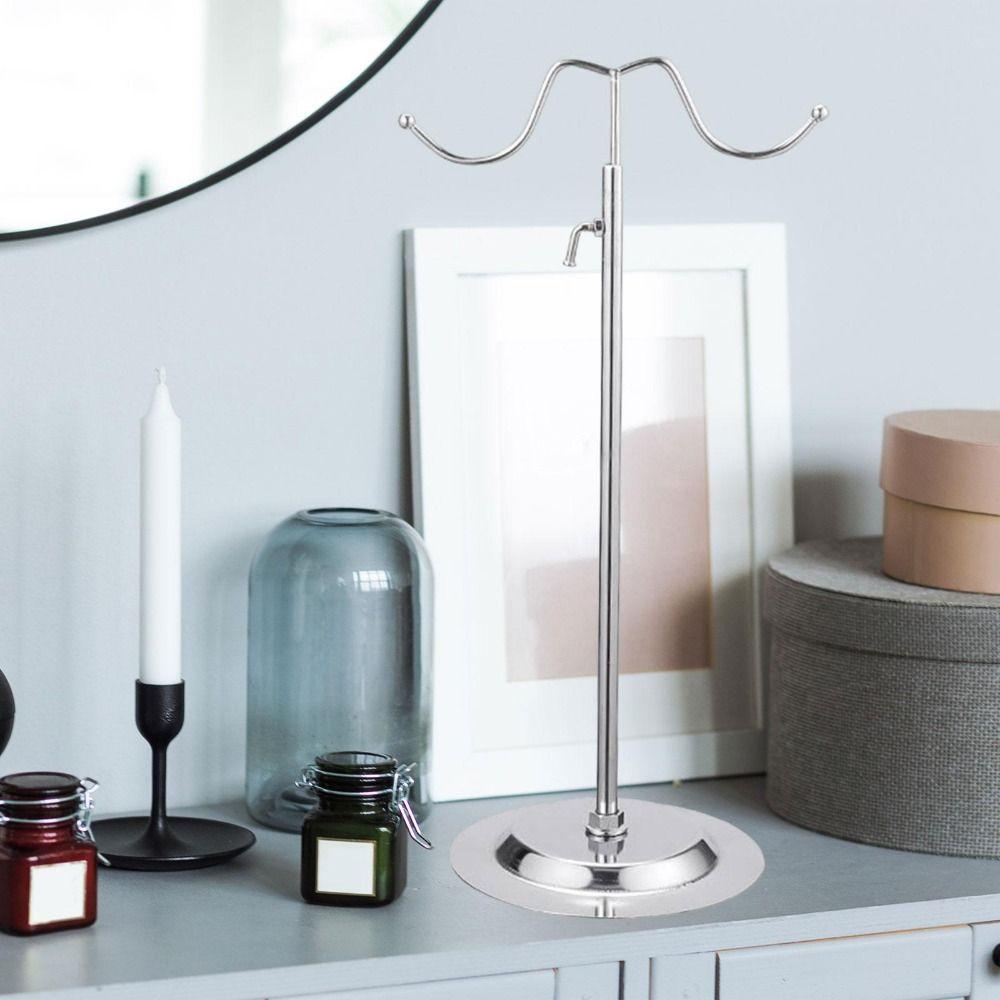 Adjustable Height Handbag Display Stand Curved Hook Jewelry Storage Shelf Wig Hanger  Silk Scarves