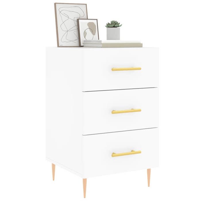 Maison Exclusive - Table de chevet blanc 40x40x66 cm bois d'ingénierie