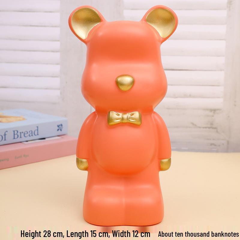 Luxury Large Capacity Bear Piggy Bank for Kids - Decorative Living Room Ornament