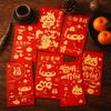 6pcs Gold Stamping 2026 New Year Red Envelope Paper Lucky Red Pocket Gift Bags  Spring Festival