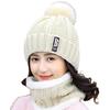Winter Women's Plush Woolen Hat Outdoor Riding Warm and Cold Knitted Ear Protection Scarf Hat