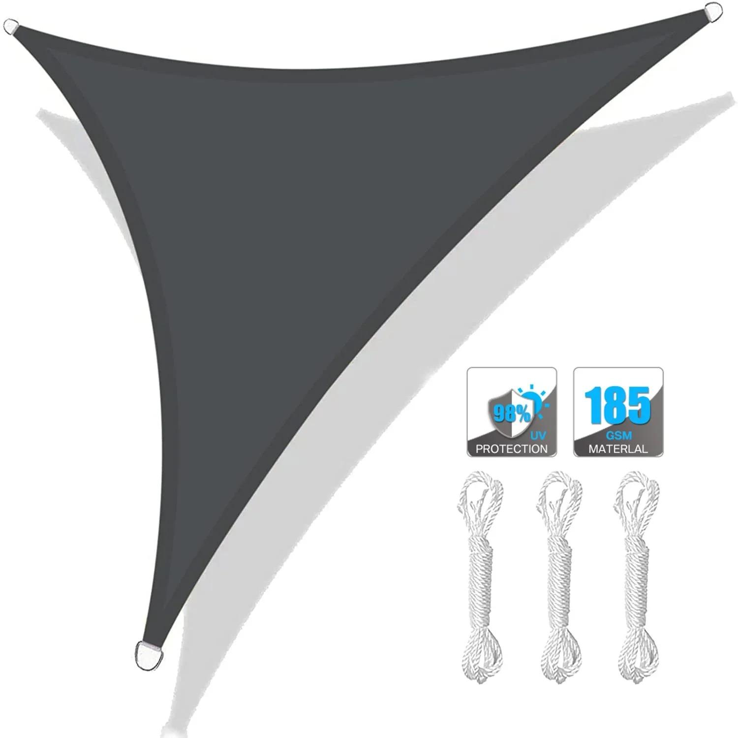 

7m/5m/3m/2m Sun Shade Sail Triangle Large UV Block Sunshade for Backyard Deck Patio Garden Outdoor Facility Water Resistant 2MX2MX2M темно-серого