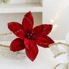 1 Pcs Glitter Christmas Poinsettia Flower 30cm Realistic Christmas Tree Decoration Home Decoration Accessories