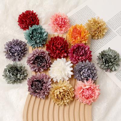 5Pcs Silk Artificial Flowers 7cm Dahlias 10 Colors Garland Accessories Home Decor Wedding Decoration Wall Hanging Garden DIY