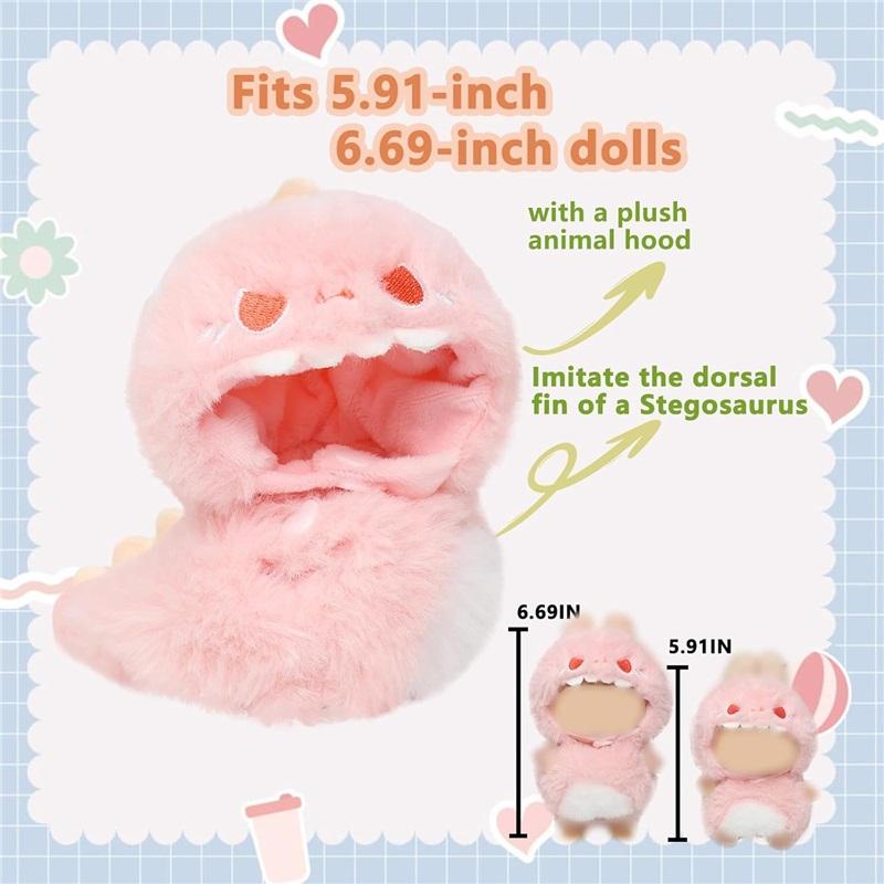 Cute Animal Clothes for 17cm Small Doll – Soft Plush Outfit Set for Doll Dress Up – Bee Costume & More (NO Doll)