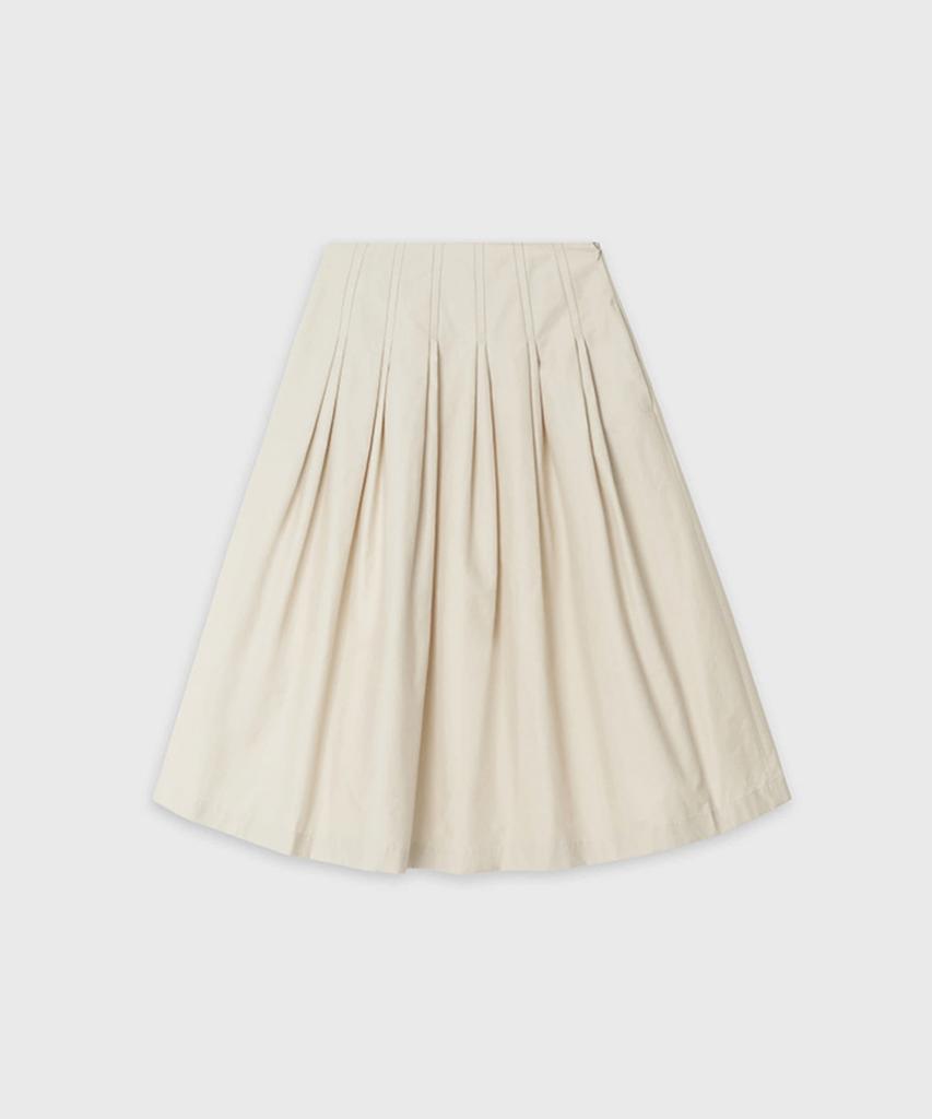 Deolum Pleated Maxi Skirt_Light Beige