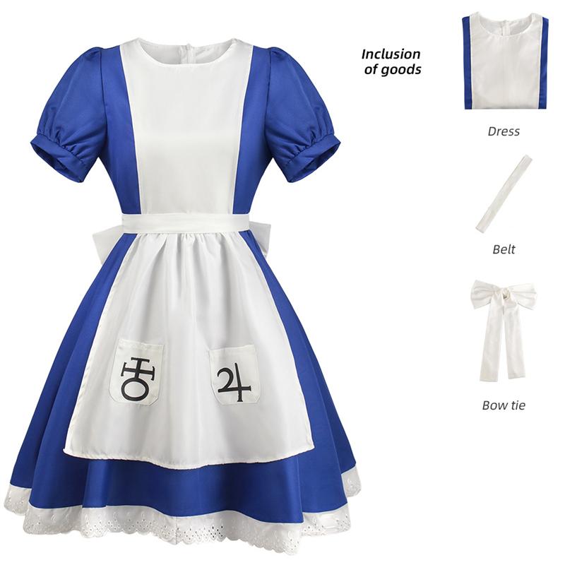 Madness Returns Alice Cosplay Costume Girl Game Dress Party Outfit Halloween