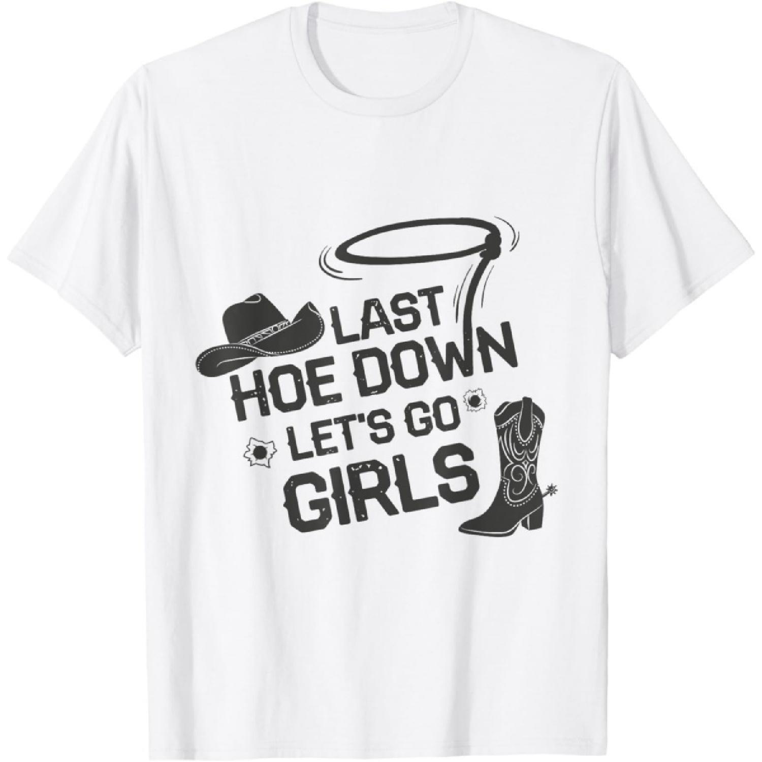 Last Hoe Down Bachelorette Cowgirl Bride T-Shirt XXXXXL белый