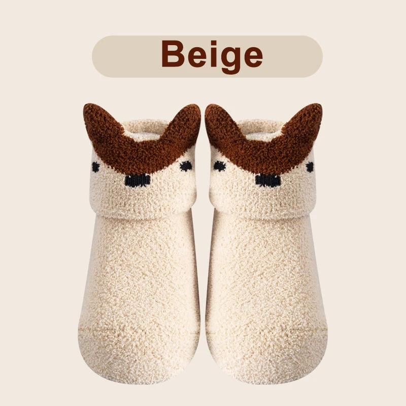 Coral Fleece Baby Anti Slip Floor Socks Autumn Winter Newborn Warm Thicken Fleece Socks Newborn Baby Girl Boy Infant Indoor Sock