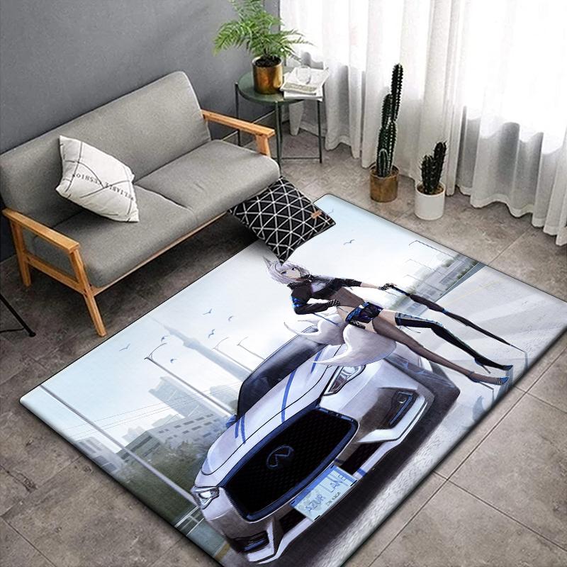 Anime Car Beauty Carpet for Living Room,Soft Flannel Rug for Bedroom ,Anti-Slip  BATHROOM Mat, Baby Play mat,Boys' Room Decor