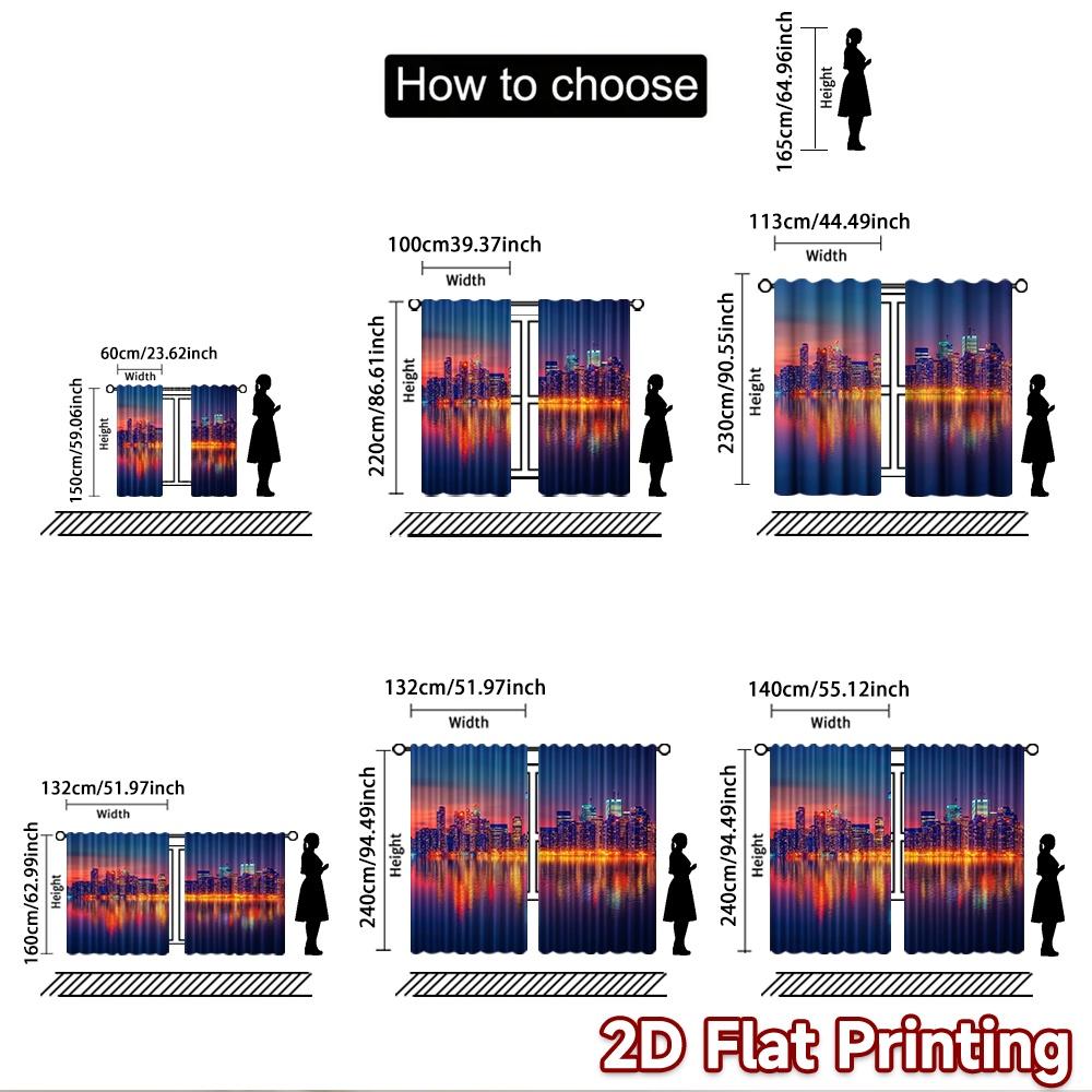 2D flat Photography Backdrop Tapestry City Skyline at Sunset 100% Polyester Festive Backdrops Perfect for Suitable for