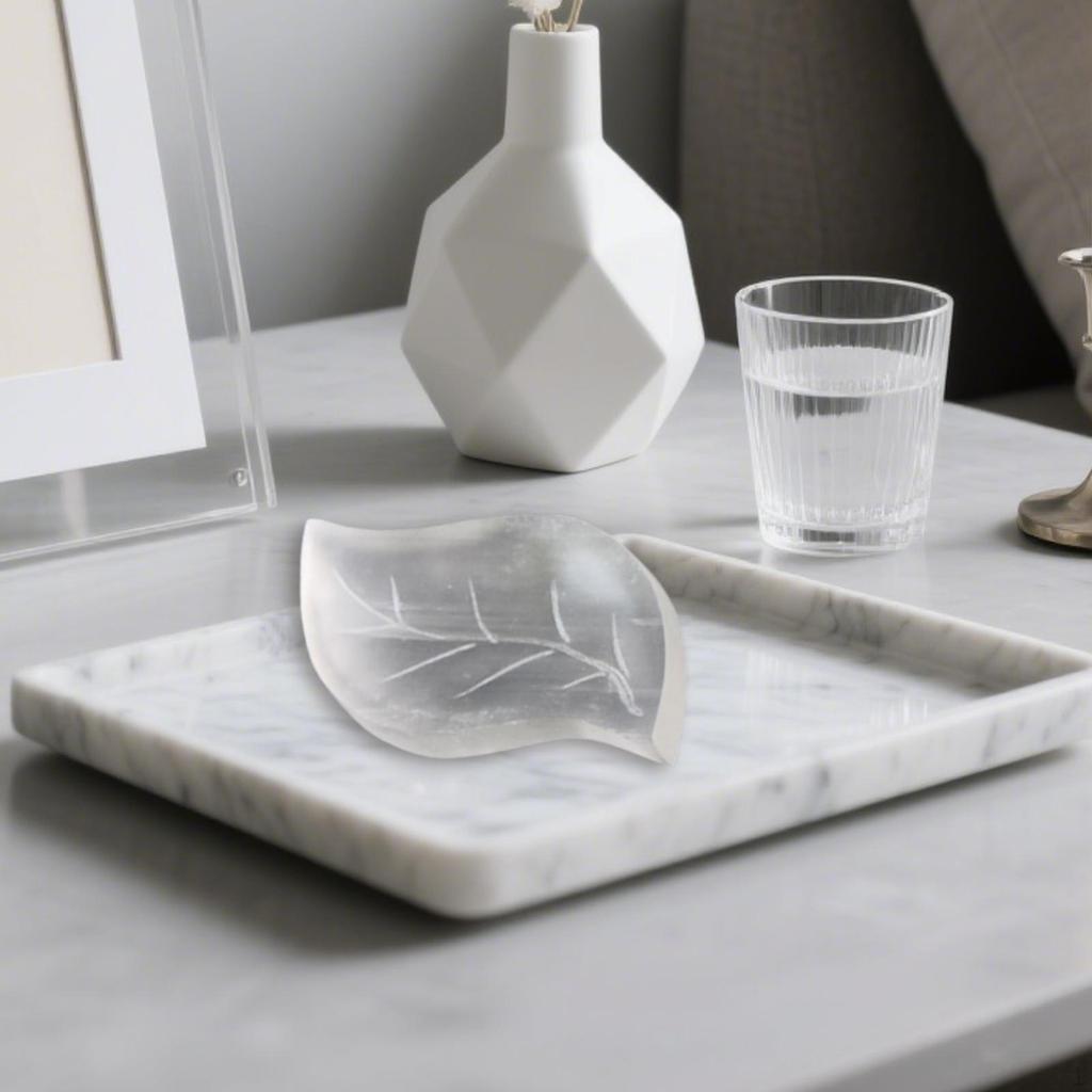 Selenite Charging Plate Bowl Display Container Holder Jewelry Decorative Tray for Valentine's Day