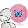 Double Sided Pocket Makeup Mirror Women Facial Beauty Makeup Care Look Glass Portable Beauty Tool Butterfly Pattern Ideal Gift