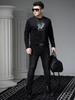 European Style Trendy Letter Print Long-Sleeve T-Shirt for Men 2025 Autumn New Round Neck Casual Top Men's T-Shirt