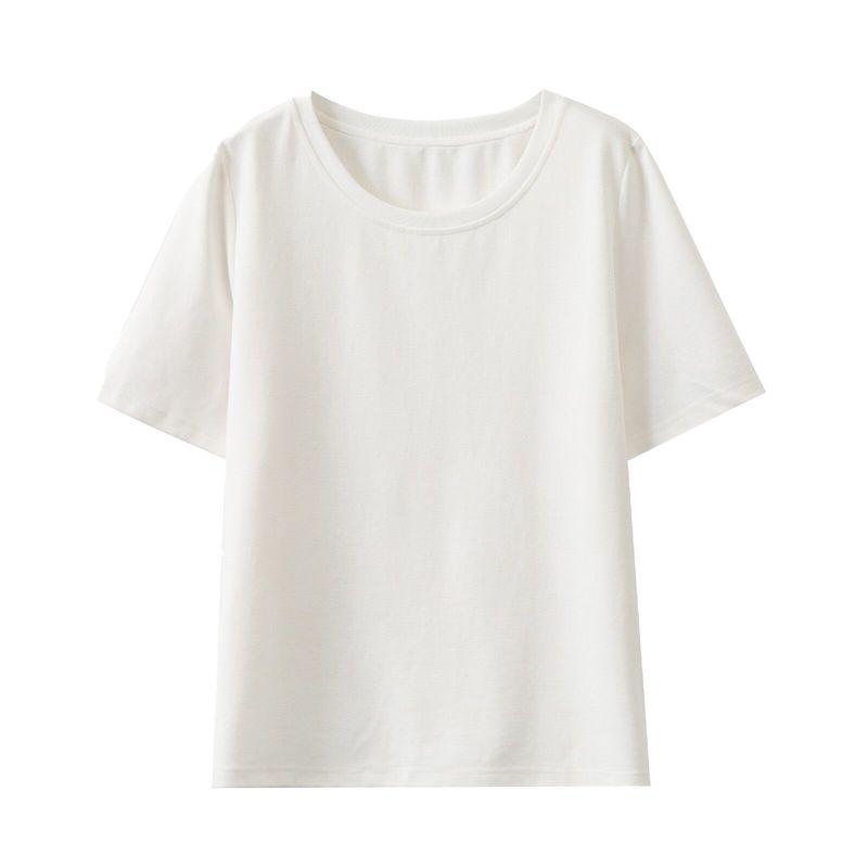 

Plus Size Women s Thread Basic Autumn and Winter Pure White Neckline Lazy White Round Neck (Ready in Stock) XL