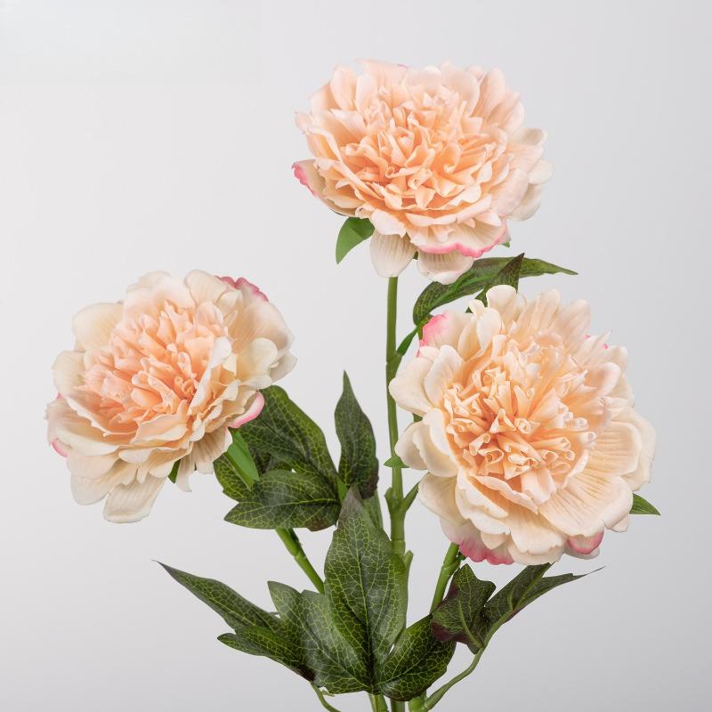 6pcs Real Touch Silk Fake Flowers Artificial Peonies Branch Hotel Decor White Flower Simulation Peony Festival Party Decoration
