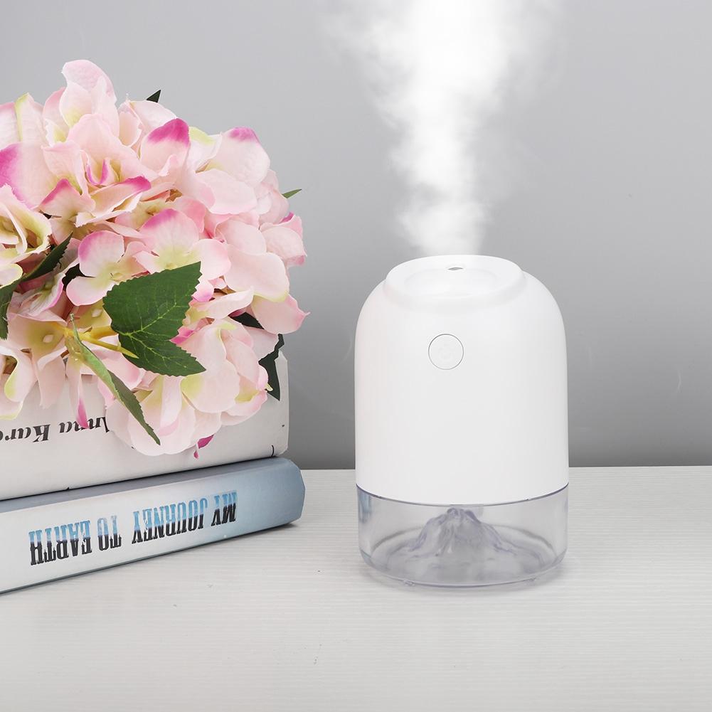 USB Mini Desktop Timing Humidifier Car Office Air Purifier Atomizer with LED Lights (White)