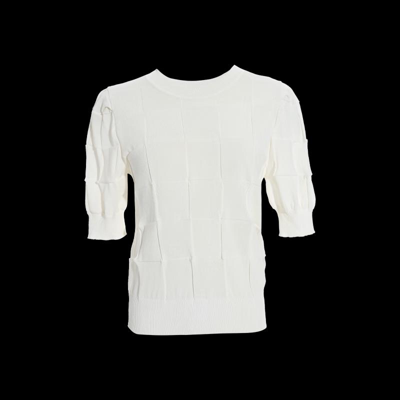 Tatu Women's Retro Geometric Short Sleeve Knit Top