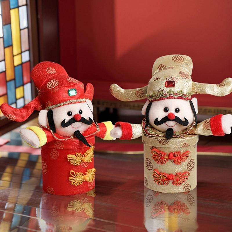 God of Wealth Candy Box for Spring Festival Lucky God Candy Box for Cookie Candy Festive Desk Candy Organizers Box