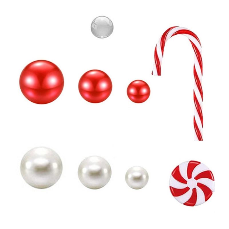 

DIY Holiday Decoration Christmas Vase Fillers Plastic Floating Beads With Candy Canes Shape For Festival Displays