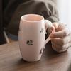 Hand Pinched Flower Ceramic Mug Mineral Clay Cup Aesthetic Design for Coffee Milk Tea Home Decor Minimalist Drinkware