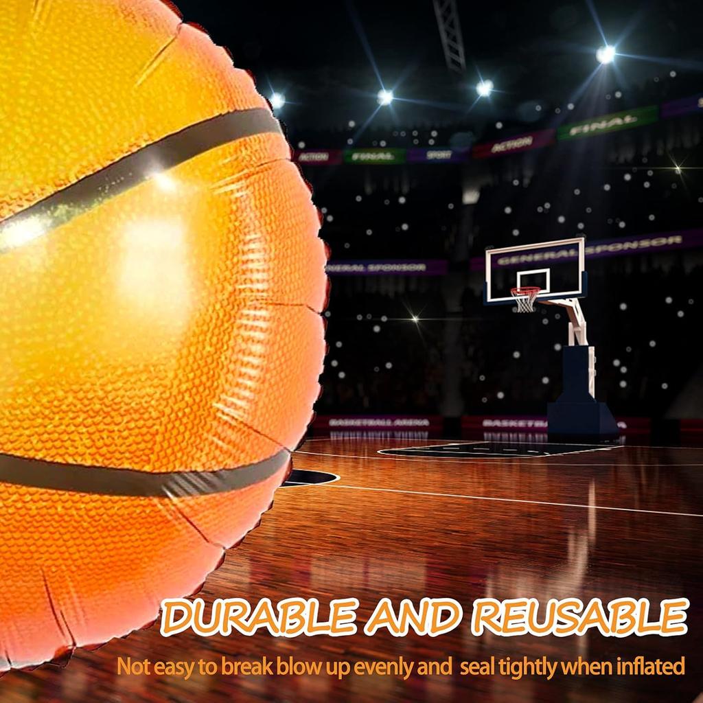 10pcs 18 inch/45.72cm basketball balloon aluminum foil balloon sports party basketball themed birthday party decoration supplies