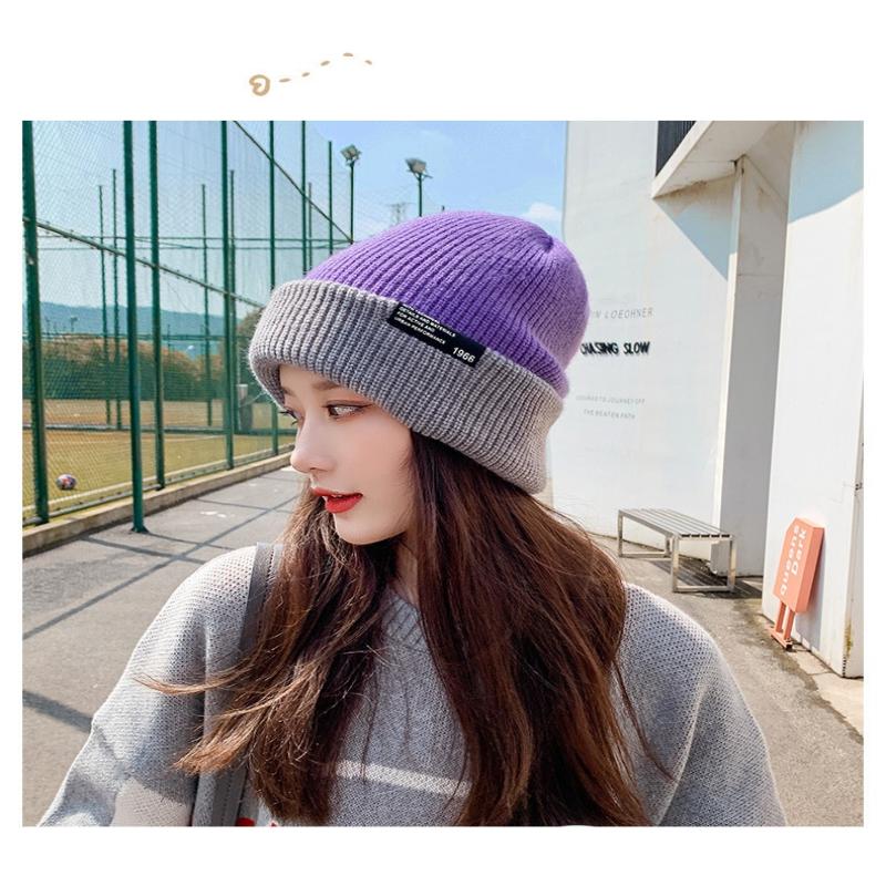 Unisex Herbst Winter Strickmütze Weiche Verdickte Wollmütze Doppelseitiger Ohrenschutz Beanies Mütze Damen Herren