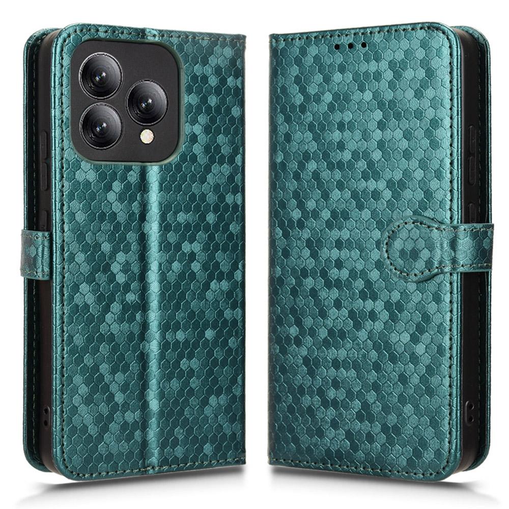 For Cubot A40 Wallet Case Dot Pattern Imprint PU Leather Phone Cover with Wrist Strap