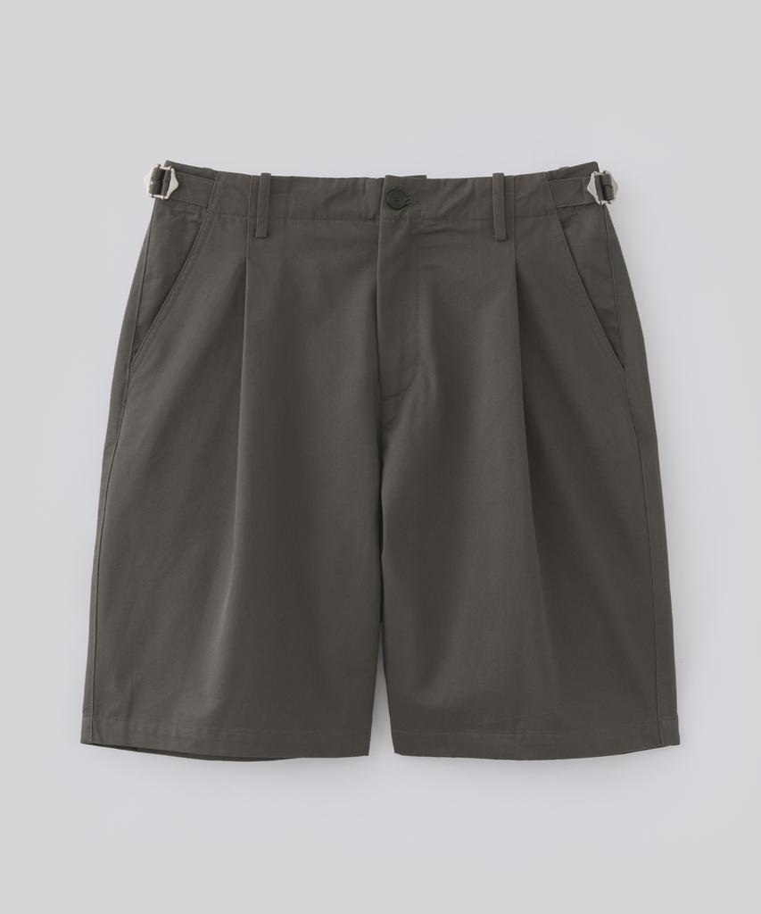 Pabeulega O'Clock One-Pleat Bermuda Pants (Dark Brown)