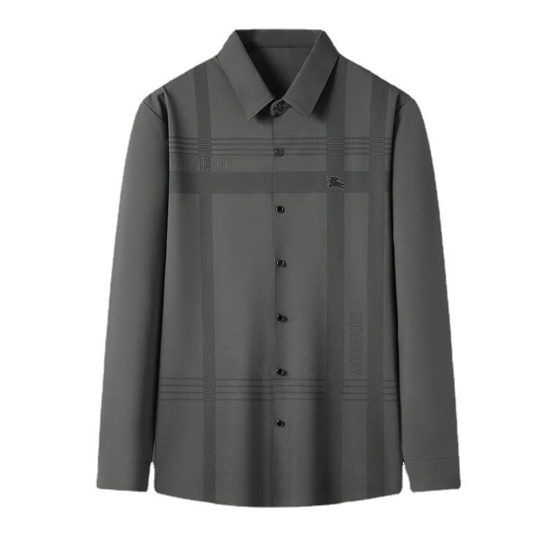 Frühling und Herbst Neue Einfarbig Langarm Hemd Männer der Modische Casual Nahtlose Mittleren Alters Männer der Strickjacke Hemd