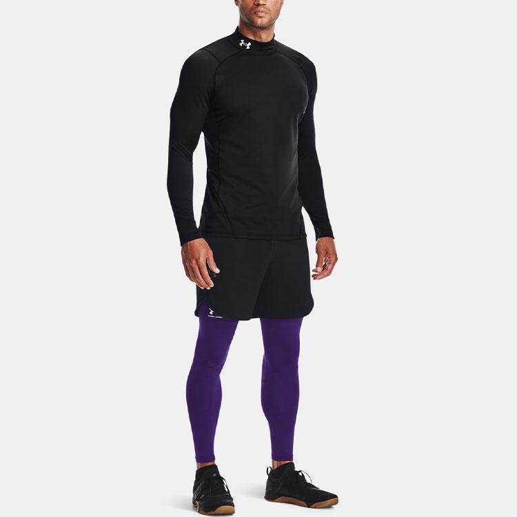 Under Armour ColdGear Infrared Mock Long Sleeve T-Shirt Men Tops Black 1366066-001