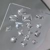 10 Stück Eis Durchsichtig Nagelkunst Kristall Glänzend Klar Spitzer Boden Glasstein 3D DIY Maniküre Dekoration Zubehör