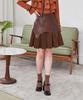 L By L Brown Vegan Leather Skirt