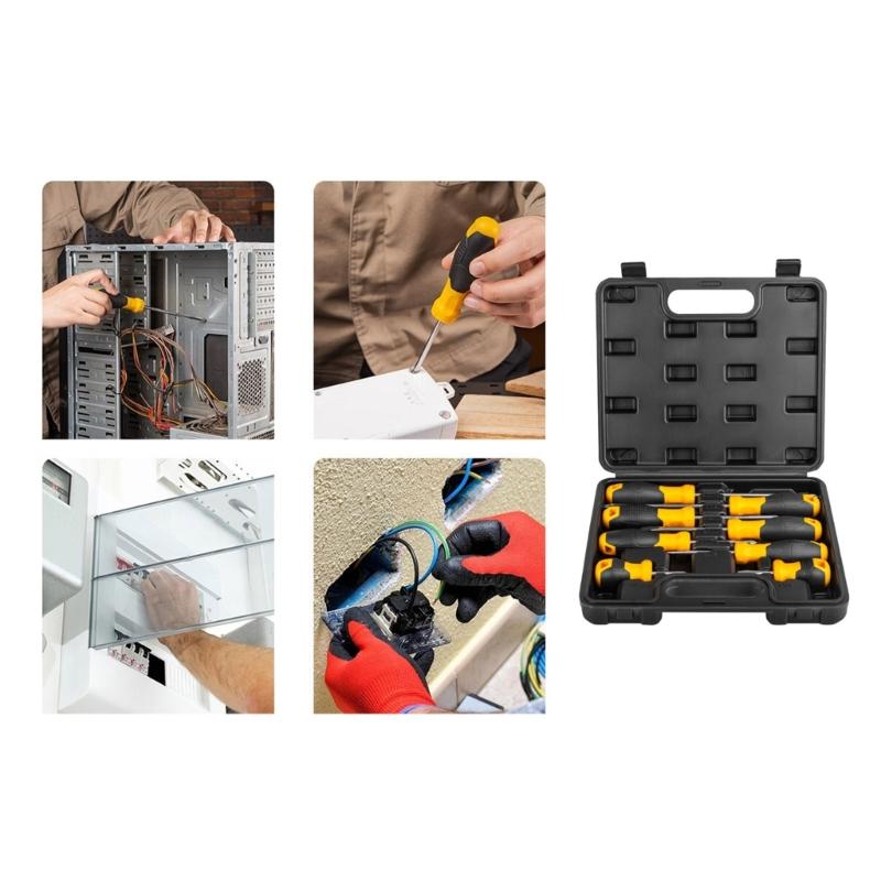 Professional Slotted / Cross-head Screwdriver Home Repair Tool Ergonomic Non-slip Handle for Laptop Electrical Repair