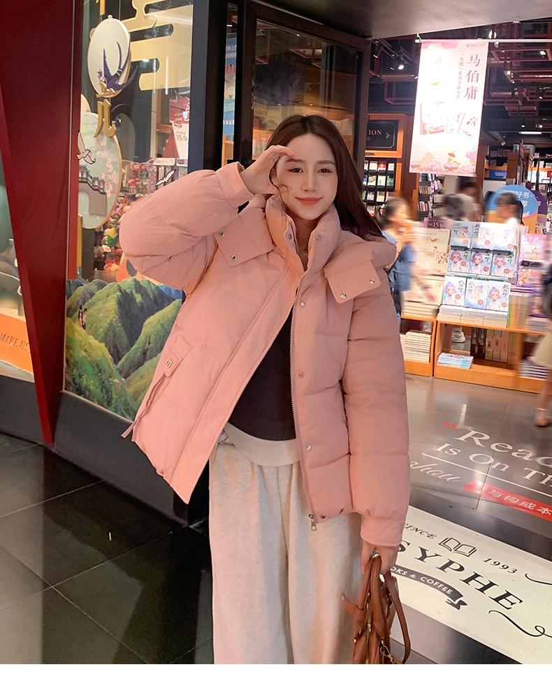 Winter Short Hooded Thickened Cotton-padded Jacket Loose Warm Outwear