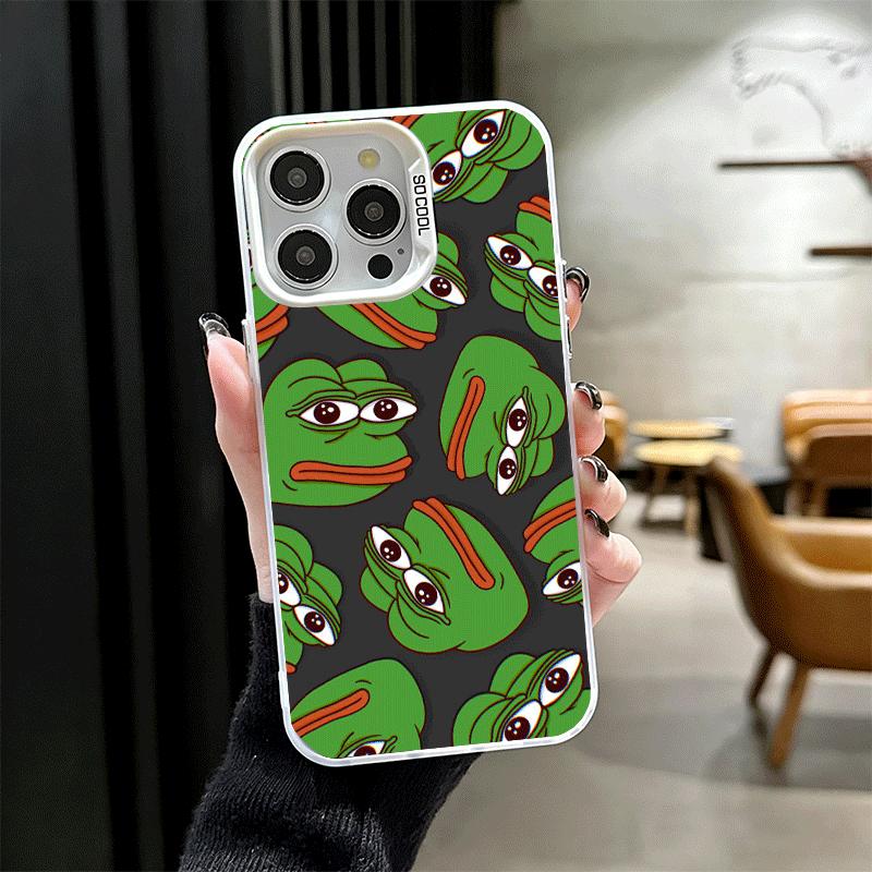Funny Sad Forg P-Pepe Meme Soft Phone Case for iPhone 15 16 17 Pro Max 17Air 16E 14 Plus 13 12 Mini Shockproof Cover Back Shell