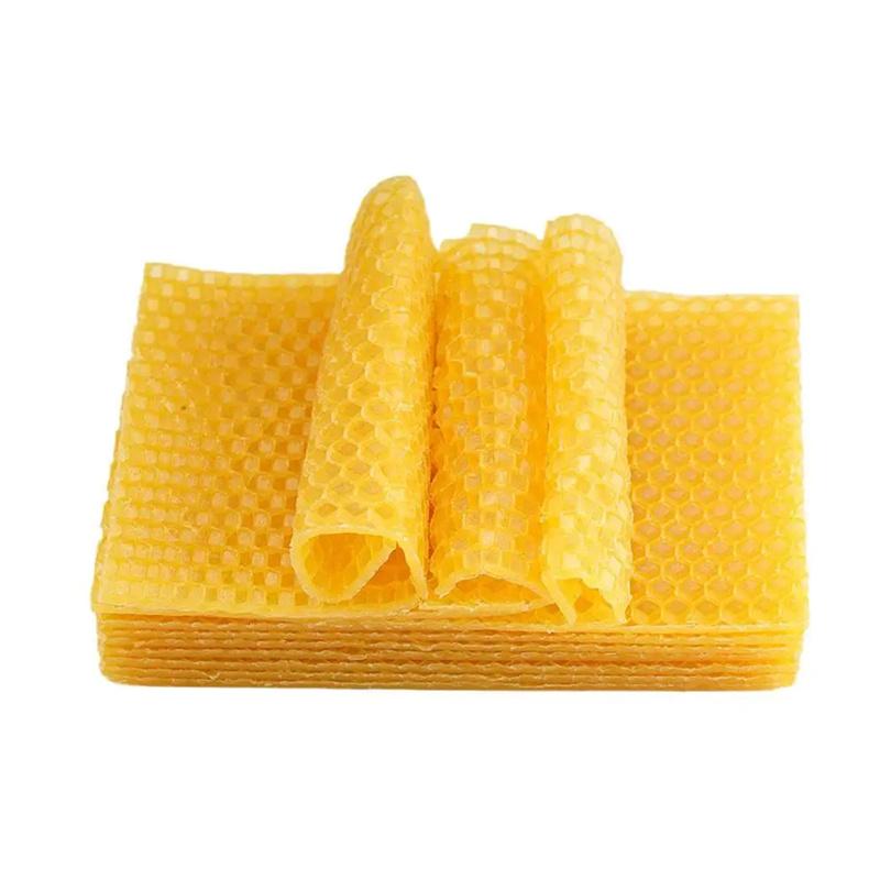 10/20Pcs Natural Beeswax Sheets Honeycomb Sheet Hive Cell Frame Wax Foundation for Candle Making Craft Beekeeping DIY Supplies